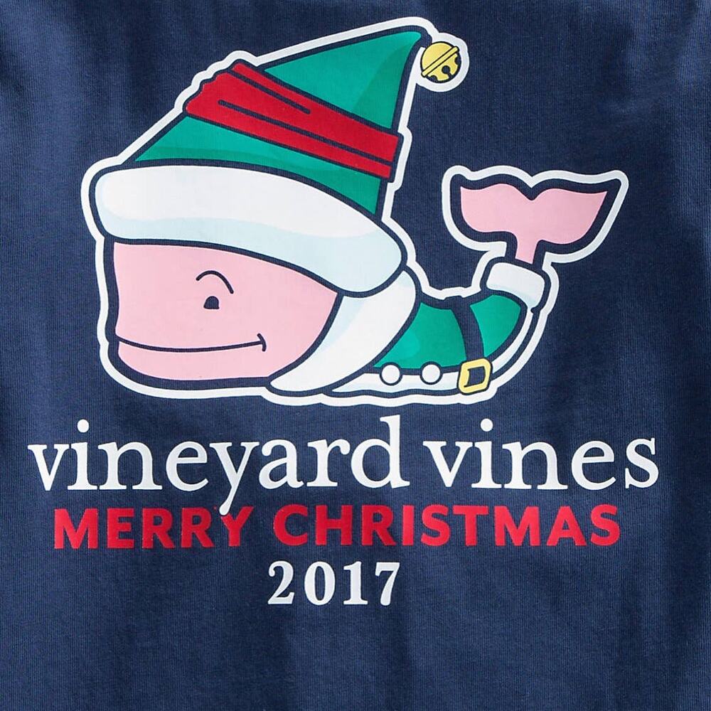 Vineyard Vines Merry Christmas 2017 Long Sleeve T-Shirt Youth Size Large (16)